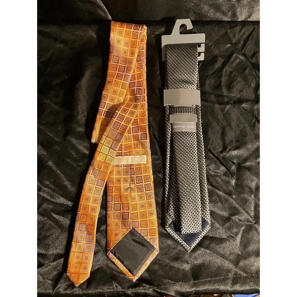 Michael Kors Men's Ties Geometric Lot of 2 Pre-Owned